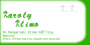 karoly klimo business card